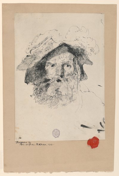 Głowa brodatego mężczyzny autorstwa William Merritt Chase