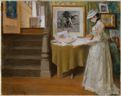 W pracowni, ok. 1892-93 (pastel na tekturze) autorstwa William Merritt Chase