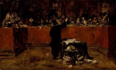 Szkic do obrazu - Kolumb przed radą w Salamance (B) (Krzysztof Kolumb przed radą hiszpańską) autorstwa William Merritt Chase