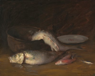 Martwa natura z rybami, ok. 1910 r. (olej na płótnie) autorstwa William Merritt Chase