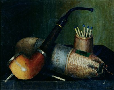 Martwa natura z fajkowego tytoniu i zapałek autorstwa William Michael Harnett