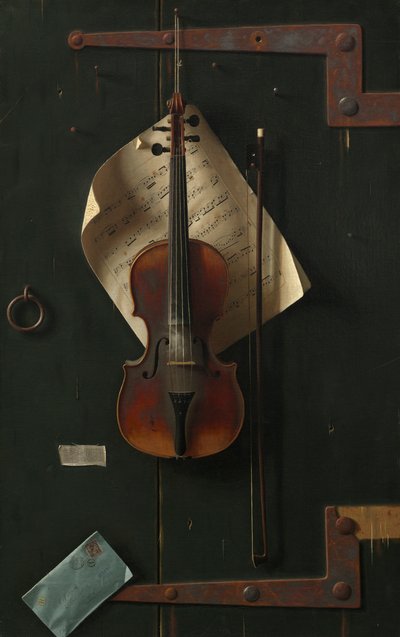 Stare skrzypce, 1886 autorstwa William Michael Harnett