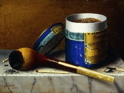 Tytoń i Fajka, 1877 autorstwa William Michael Harnett