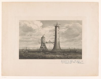 Budowa latarni morskiej Bell Rock autorstwa William Miller