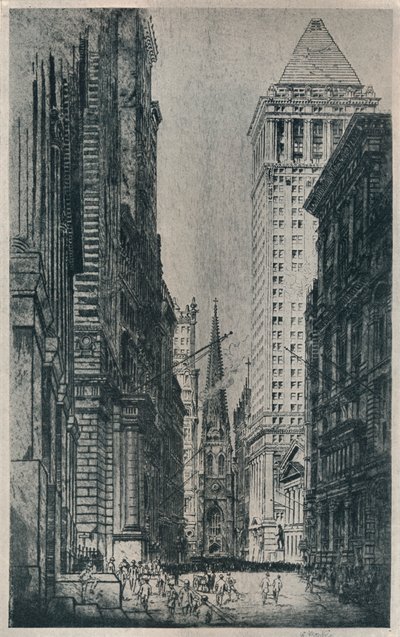 Wall Street, Nowy Jork, c1913 autorstwa William Monk