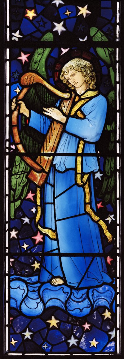 Anioł Muzykant, 1881 (witraż) autorstwa William Morris