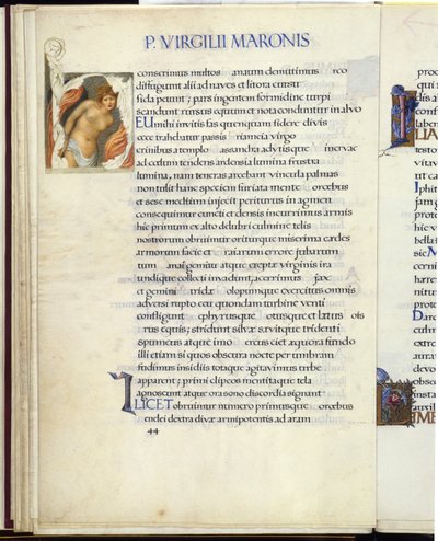 Cassandra związana, strona 44 z „Eneidy” Wergiliusza autorstwa William Morris