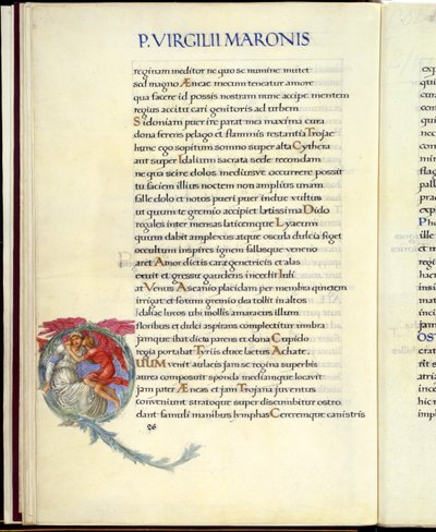 Dydona i Kupidyn, strona 26 z „Eneidy” Wergiliusza autorstwa William Morris