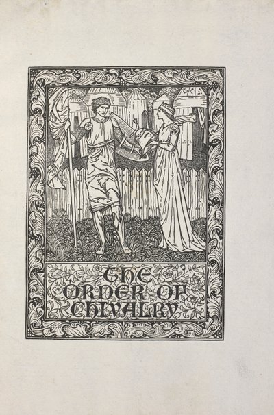 Ilustracja autorstwa Williama Morrisa do "Zakonu rycerskiego". autorstwa William Morris