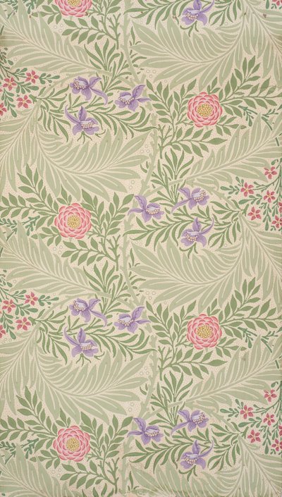 Ostróżka. Tapeta, 1874. autorstwa William Morris