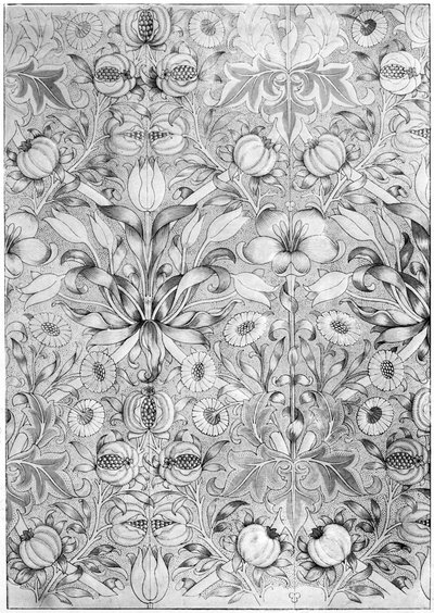 Tapeta z motywem lilii i granatów, 1887 1934. autorstwa William Morris