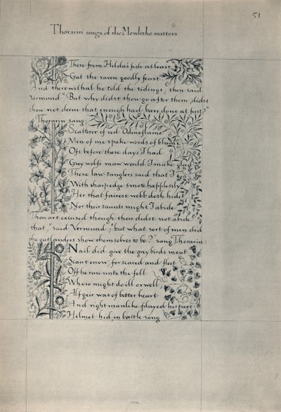 Strona z The Story of the Dwellers of Eyr, 1871. autorstwa William Morris