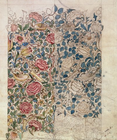 Projekt tapety „Róża” autorstwa William Morris