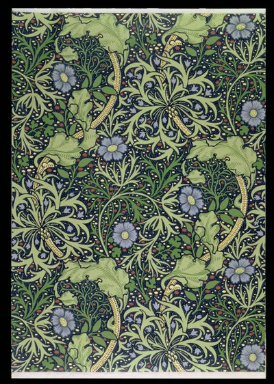 Wzór tapety z wodorostami, wydrukowany przez John Henry Dearle (1860-1932), 1901 (tapeta) autorstwa William Morris