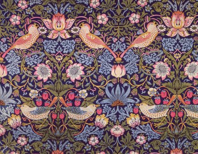 Tkanina „The Strawberry Thief” zaprojektowana przez Williama Morrisa (1834-96) 1883 (bawełna drukowana) autorstwa William Morris