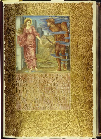 Wenus i Eneasz, otwarcie Księgi I Wergiliusza „Eneidy” autorstwa William Morris