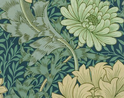 Próbka tapety William Morris z chryzantemą autorstwa William Morris