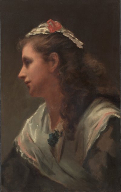Jego pierwsza modelka - panna Russell, ok. 1873 (olej na płótnie) autorstwa William Morris Hunt