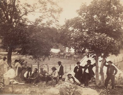 Obóz kapitana Hoffa, widok z tyłu, Gettysburg, Pensylwania, lipiec 1865. autorstwa William Morris Smith