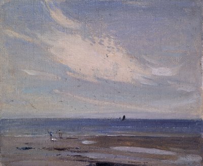 Scena na wybrzeżu (olej na płótnie na desce) autorstwa William Nicholson