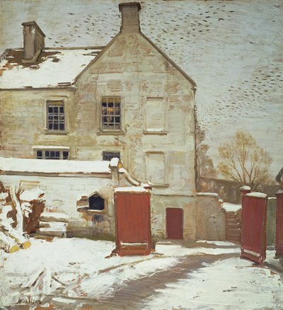 Dziedziniec w śniegu, Sutton Veny autorstwa William Nicholson