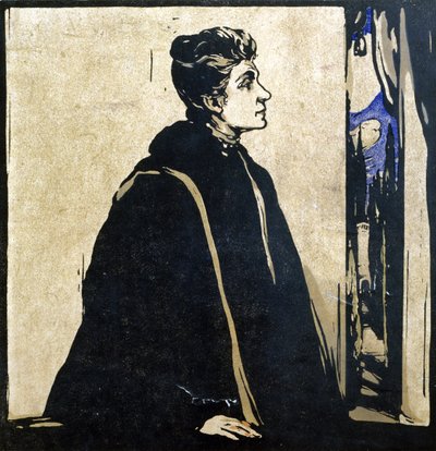 Eleonora Duse (1858-1924) ilustracja z „Dwunastu portretów”, wydana w 1899 r. (drewno ręcznie kolorowane) autorstwa William Nicholson