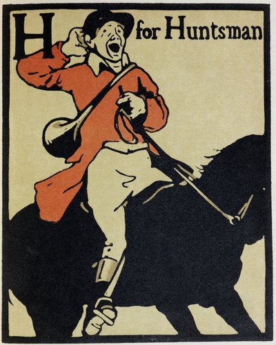 H jak Huntsman, ilustracja z „Alfabetu”, wydanego przez Williama Heinemanna autorstwa William Nicholson