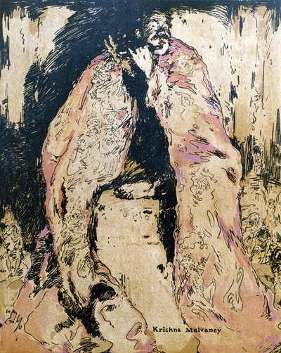 Krishna Mulvaney, ilustracja z „Characters of Romance”, po raz pierwszy opublikowana 1900 (kolor lito) autorstwa William Nicholson