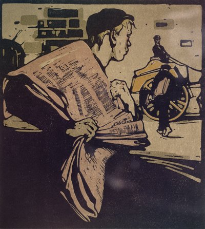 News Boy z „London Types” opublikowany przez Williama Heinemanna autorstwa William Nicholson