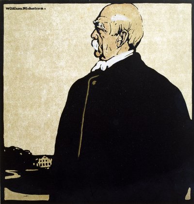Książę Bismarck (1815-98), ilustracja z „Dwunastu portretów”, wydana w 1899 r. (drewno ręcznie kolorowane) autorstwa William Nicholson