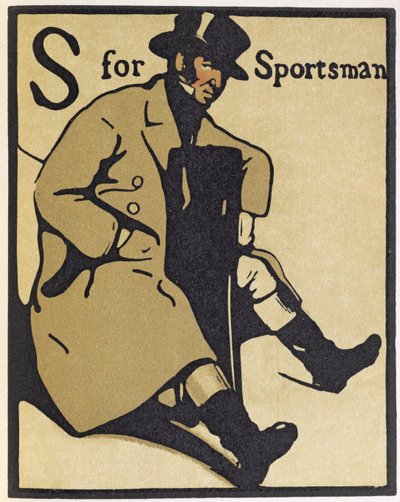 S jak sportowiec, ilustracja z „Alfabetu”, wyd. William Heinemann autorstwa William Nicholson