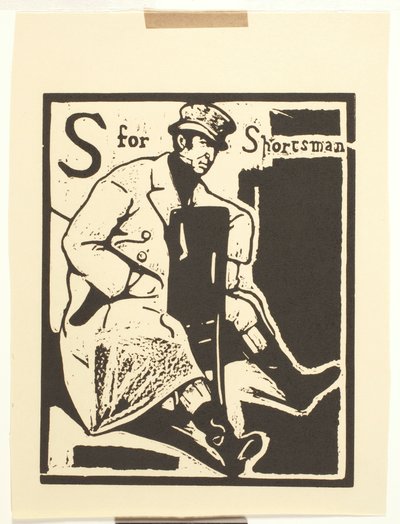 S jak Sportsman (drzeworyt na papierze) autorstwa William Nicholson