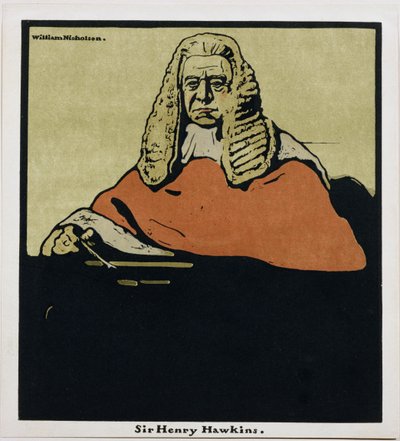 Sir Henry Hawkins, z „Dwunastu portretów”, po raz pierwszy opublikowane przez Williama Heinemanna autorstwa William Nicholson