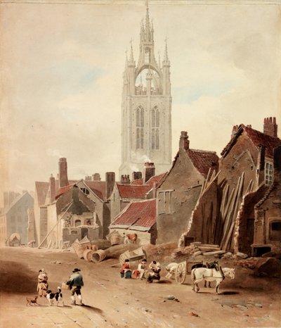 Rozbiórka domów na terenie Collingwood Street, Newcastle upon Tyne (kolor nadwozia) autorstwa William Nicholson