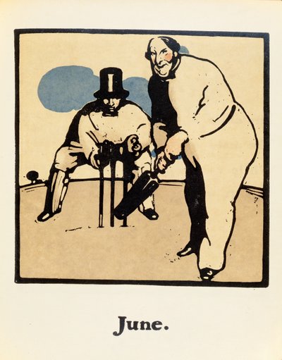 Miesiąc czerwiec, Z „Almanachu dwunastu sportów”, ze słowami Rudyarda Kiplinga, opublikowany po raz pierwszy przez Williama Heinemanna autorstwa William Nicholson