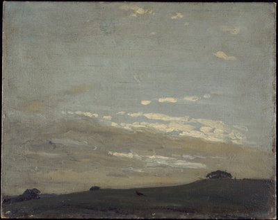 Srebrny zachód słońca (olej na płótnie ułożony na płycie) autorstwa William Nicholson