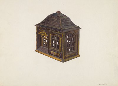 Dom Oszczędnościowy Bank, ok. godz. 1940. autorstwa William O. Fletcher