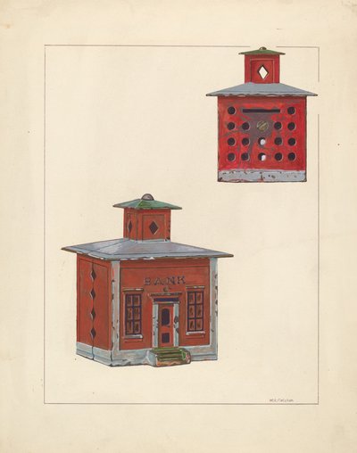 Red School House Bank, ok. 1930 r. 1937. autorstwa William O. Fletcher