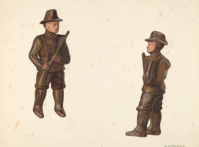 Żołnierz w banku monet Khaki, ok. 1930 r. 1938. autorstwa William O. Fletcher