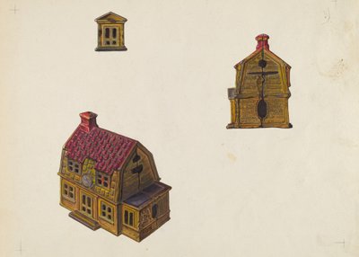 Bank domu z dachem krytym dachówką 1939. autorstwa William O. Fletcher