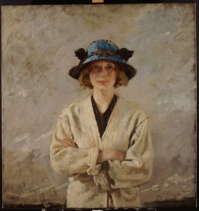 Dziewczyna w niebieskim kapeluszu, 1912 autorstwa William Orpen