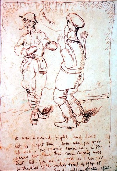 "To była dobra walka..." (rysunek) autorstwa William Orpen