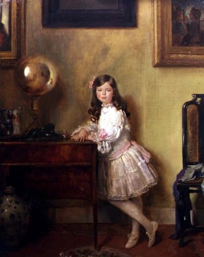 Panna Anne Harmsworth we wnętrzu autorstwa William Orpen