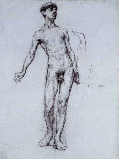 Nagi młody mężczyzna (ołówek na papierze) autorstwa William Orpen