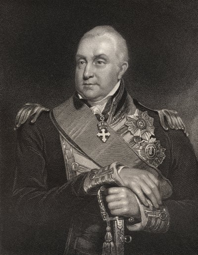 Admirał Edward Pellew, sztychowany przez Williama Holly