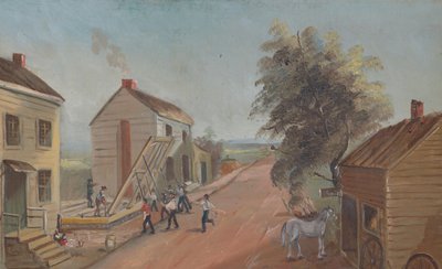 Podnoszenie domu, lata 70. XIX wieku. autorstwa William P. Chappel