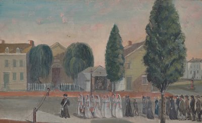 Procesja pogrzebowa niemowląt, lata 70. XIX wieku. autorstwa William P. Chappel