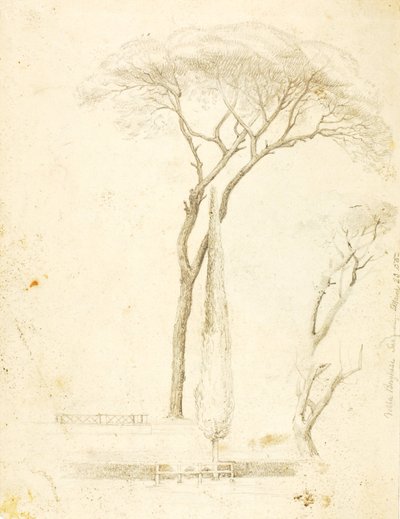 (Studia - Villa Borghese, 2 rysunki itp.). autorstwa William Page