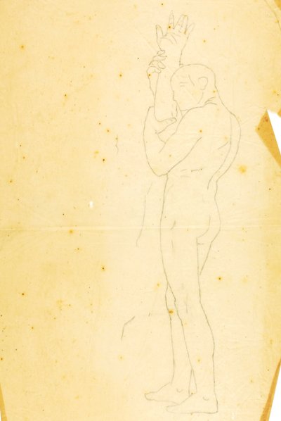 Mojżesz, Aaron i Hur na górze Horeb (studium - rysunek po prawej) autorstwa William Page