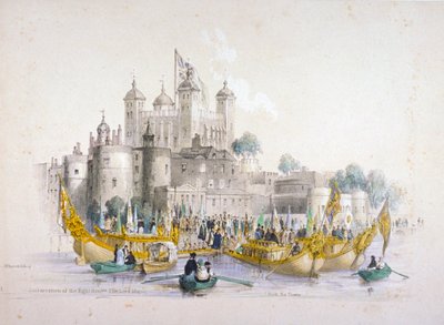 Lord Mayor Thomas Johnson i jego świta wyruszają z Tower of London, 1840 r autorstwa William Parrott